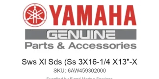 Sws Xl Sds (Ss 3X16-1/4 X13"-X - Genuine Yamaha Product available at Flood Marine
