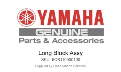 Long Block Assy - Genuine Yamaha Product available at Flood Marine