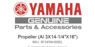 Propeller (Al 3X14-1/4"X16") - Genuine Yamaha Product available at Flood Marine