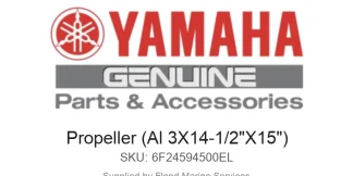 Propeller (Al 3X14-1/2"X15") - Genuine Yamaha Product available at Flood Marine