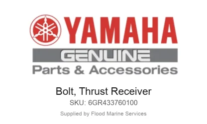 Bolt, Thrust Receiver - Genuine Yamaha Product available at Flood Marine