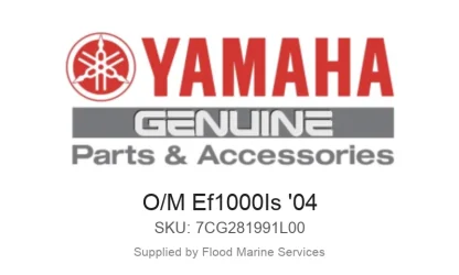 O/M Ef1000Is '04 - Genuine Yamaha Product available at Flood Marine