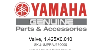 Valve, 1.425X0.010 - Genuine Yamaha Product available at Flood Marine