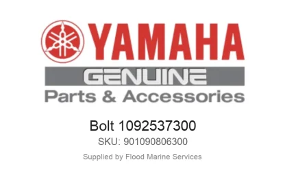 Bolt 1092537300 - Genuine Yamaha Product available at Flood Marine