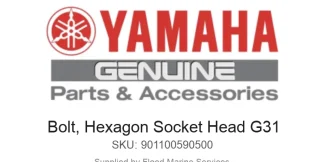 Bolt, Hexagon Socket Head G31 - Genuine Yamaha Product available at Flood Marine