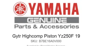 Gytr Highcomp Piston Yz250F 19 - Genuine Yamaha Product available at Flood Marine