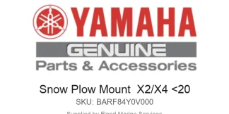Snow Plow Mount  X2/X4 <20 - Genuine Yamaha Product available at Flood Marine