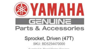 Sprocket, Driven (47T) - Genuine Yamaha Product available at Flood Marine