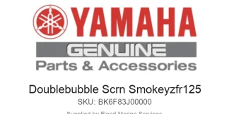 Doublebubble Scrn Smokeyzfr125 - Genuine Yamaha Product available at Flood Marine