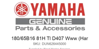 180/65B16 81H Tl D407 Www (Har - Genuine Yamaha Product available at Flood Marine