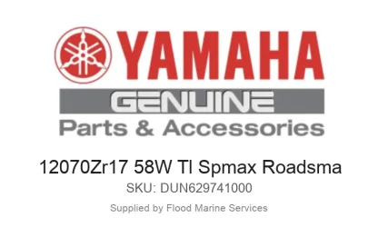 12070Zr17 58W Tl Spmax Roadsma - Genuine Yamaha Product available at Flood Marine