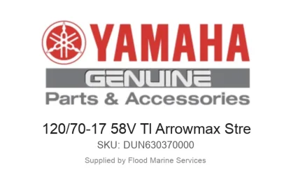 120/70-17 58V Tl Arrowmax Stre - Genuine Yamaha Product available at Flood Marine