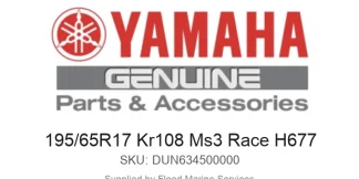 195/65R17 Kr108 Ms3 Race H677 - Genuine Yamaha Product available at Flood Marine