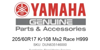 205/60R17 Kr108 Ms2 Race H999 - Genuine Yamaha Product available at Flood Marine