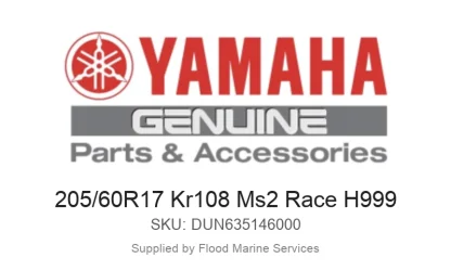 205/60R17 Kr108 Ms2 Race H999 - Genuine Yamaha Product available at Flood Marine