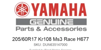 205/60R17 Kr108 Ms3 Race H677 - Genuine Yamaha Product available at Flood Marine