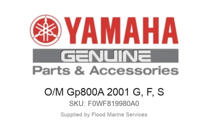 O/M Gp800A 2001 G, F, S - Genuine Yamaha Product available at Flood Marine