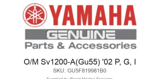 O/M Sv1200-A(Gu55) '02 P, G, I - Genuine Yamaha Product available at Flood Marine