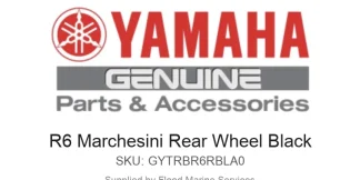 R6 Marchesini Rear Wheel Black - Genuine Yamaha Product available at Flood Marine