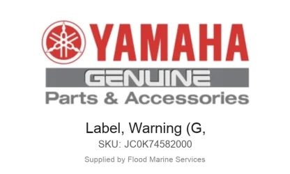 Label, Warning (G, - Genuine Yamaha Product available at Flood Marine