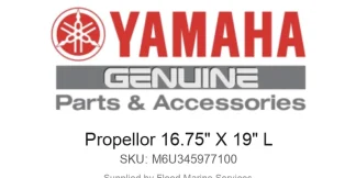 Propellor 16.75" X 19" L - Genuine Yamaha Product available at Flood Marine