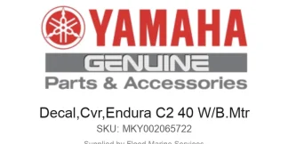 Decal,Cvr,Endura C2 40 W/B.Mtr - Genuine Yamaha Product available at Flood Marine