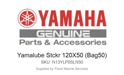 Yamalube Stckr 120X50 (Bag50) - Genuine Yamaha Product available at Flood Marine
