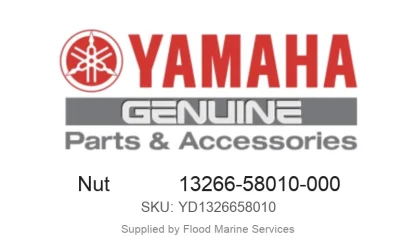 Nut            13266-58010-000 - Genuine Yamaha Product available at Flood Marine