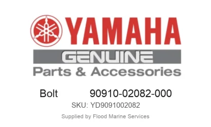 Bolt           90910-02082-000 - Genuine Yamaha Product available at Flood Marine