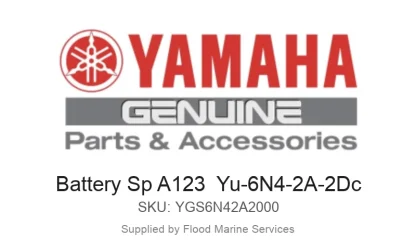 Battery Sp A123  Yu-6N4-2A-2Dc - Genuine Yamaha Product available at Flood Marine