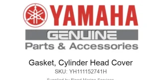 Gasket, Cylinder Head Cover - Genuine Yamaha Product available at Flood Marine
