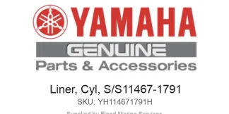 Liner, Cyl, S/S11467-1791 - Genuine Yamaha Product available at Flood Marine
