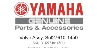 Valve Assy, Sol27610-1450 - Genuine Yamaha Product available at Flood Marine