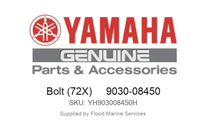Bolt (72X)     9030-08450 - Genuine Yamaha Product available at Flood Marine