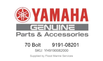 70 Bolt        9191-08201 - Genuine Yamaha Product available at Flood Marine