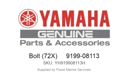 Bolt (72X)     9199-08113 - Genuine Yamaha Product available at Flood Marine