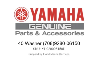 40 Washer (708)9280-06150 - Genuine Yamaha Product available at Flood Marine