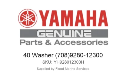 40 Washer (708)9280-12300 - Genuine Yamaha Product available at Flood Marine