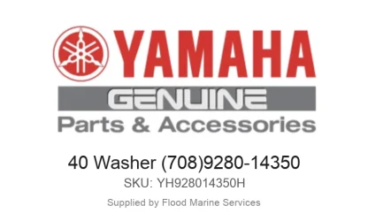 40 Washer (708)9280-14350 - Genuine Yamaha Product available at Flood Marine