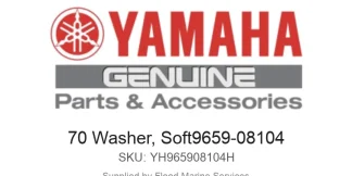 70 Washer, Soft9659-08104 - Genuine Yamaha Product available at Flood Marine