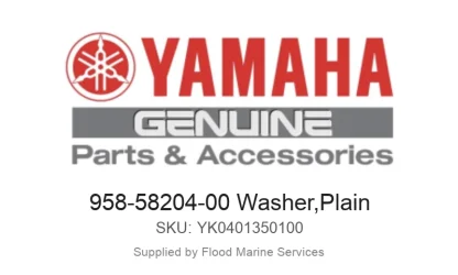 958-58204-00 Washer,Plain - Genuine Yamaha Product available at Flood Marine