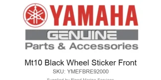 Mt10 Black Wheel Sticker Front - Genuine Yamaha Product available at Flood Marine
