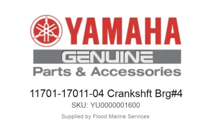 11701-17011-04 Crankshft Brg#4 - Genuine Yamaha Product available at Flood Marine