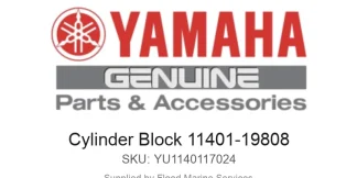 Cylinder Block 11401-19808 - Genuine Yamaha Product available at Flood Marine